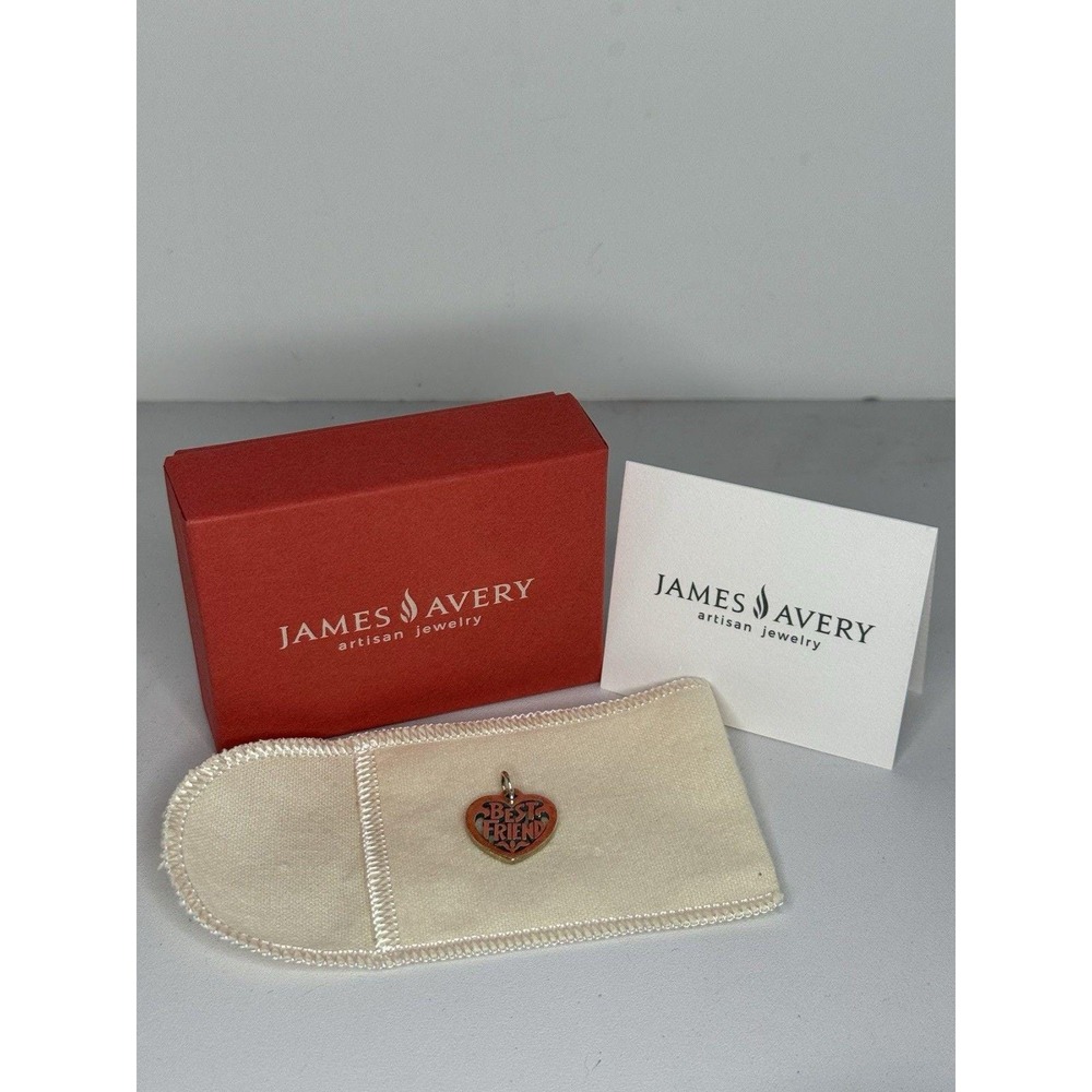 James Avery Sterling Silver Best Friend Heart Charm Pendant Retired Original Box